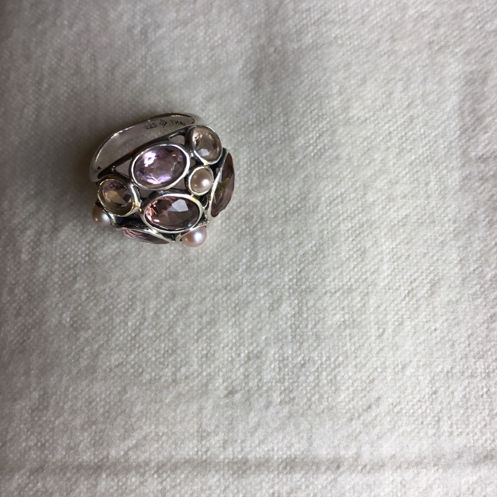 Sold elsewhere. Beautiful garnet and pearl ring.